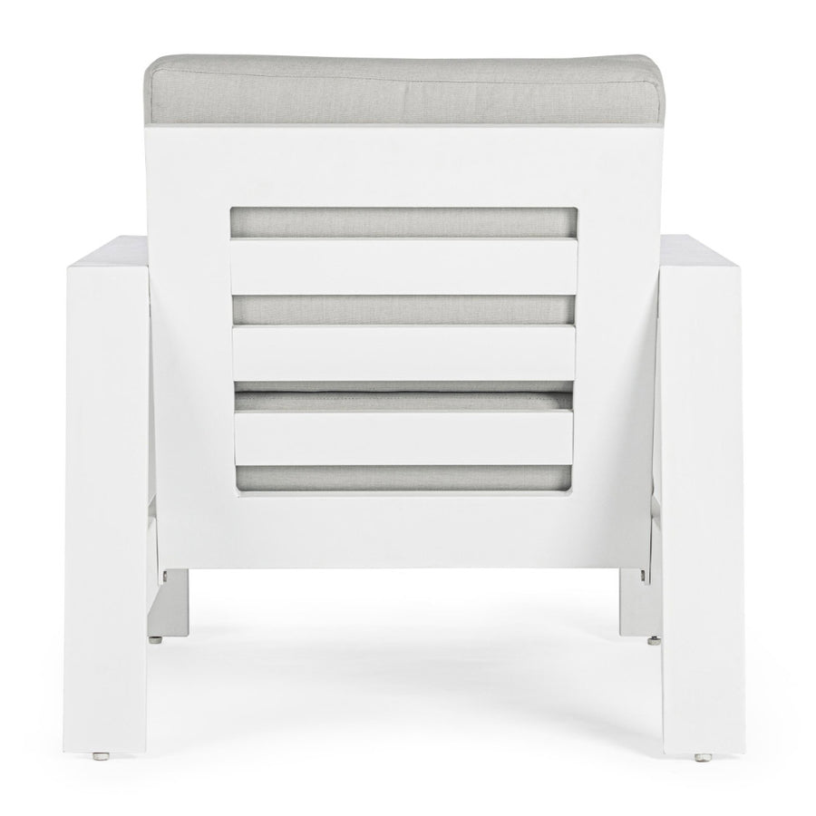 A kortárs stílusú, fehér színű ülőgarnitúra fotel tagja.