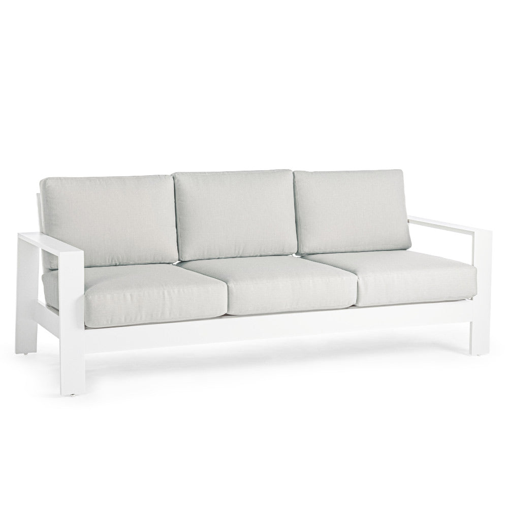 A kortárs stílusú, fehér színű ülőgarnitúra kanapé tagja.