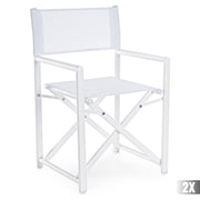 fehér összecsukható alumínium kerti szék elölnézet