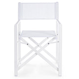 fehér textilén ülőfelületű kerti szék front nézet