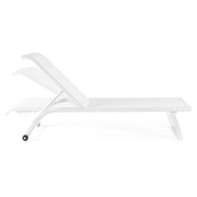 kortárs stílusú, dönthető, fehér színű, alumínium kerti napozóágy