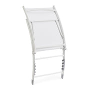 kortárs stílusú, dönthető, fehér színű, alumínium kerti pihenőszék