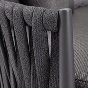 Kétszemélyes, szürke színű, kerti pihenőágy alumínium vázzal, kötélfonat burkolattal