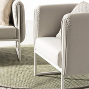 Kortárs stílusú, fehér-bézs színű, kerti design fotel