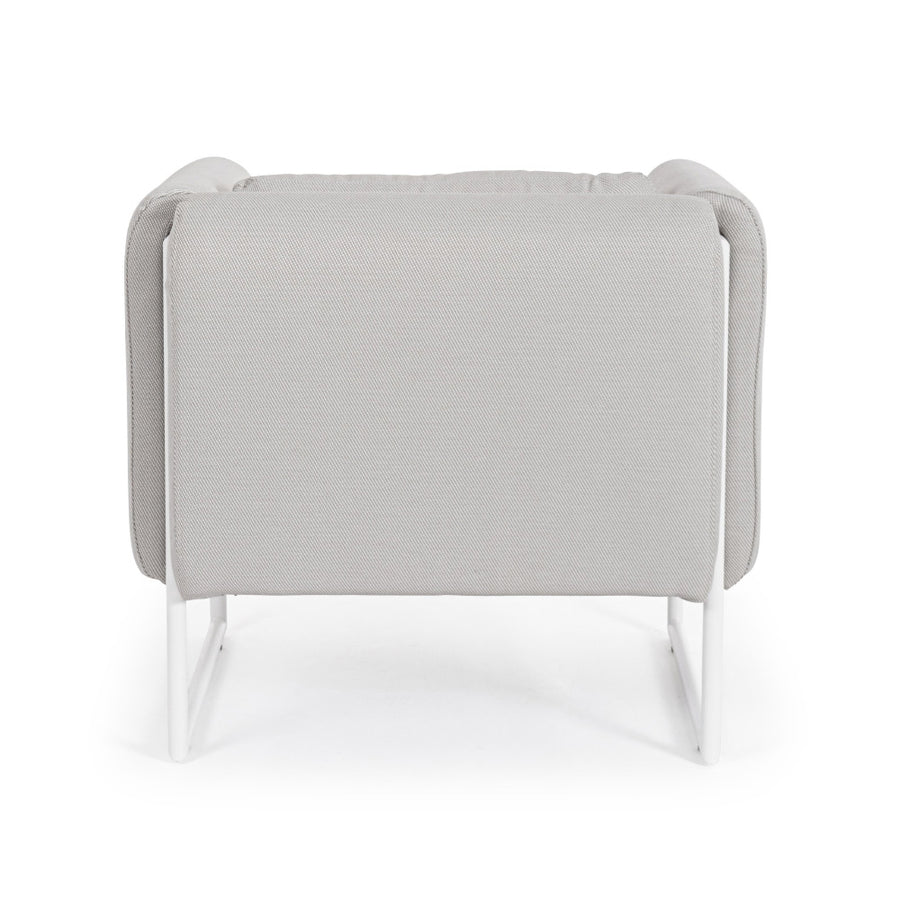 Kortárs stílusú, fehér-bézs színű, kerti design fotel