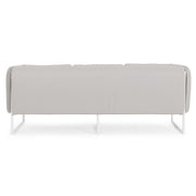 Kortárs stílusú, fehér és bézs színű, alumíniumvázas, 3 személyes kerti design kanapé.