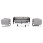 Kortárs stílusú, fekete-világosszürke színű, kerti design fotel