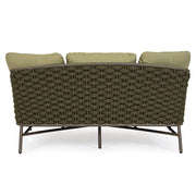 Kétszemélyes, olívazöld színű, kerti pihenőágy alumínium vázzal, kötélfonat burkolattal