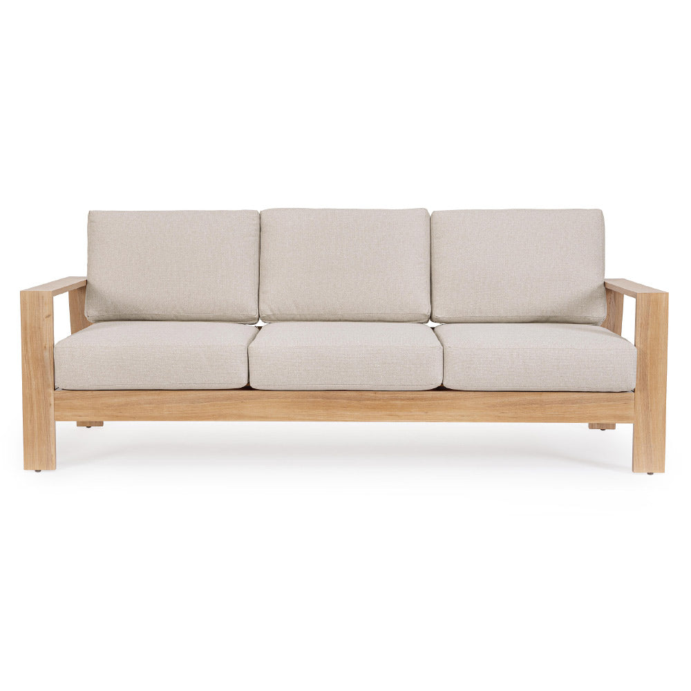 A kortárs stílusú, fa hatású ülőgarnitúra háromszemélyes kanapé tagja.