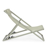 zsályazöld alumínium kerti pihenőszék oldalnézet állítható háttámlával