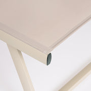 2 darab kortárs, dönthető, bézs színű, alumíniumból kerti napozóágy textilén felülettel