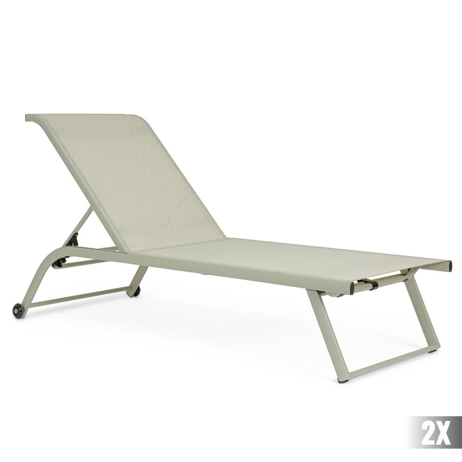 zsályazöld alumínium kerti napozóágy állítható háttámlával