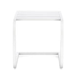 fehér kültéri asztal elölnézet lamellás asztallappal