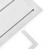 alumínium asztallap részlet fehér kerti asztalon