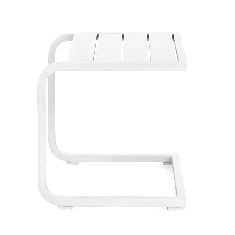 kerti lerakóasztal oldalnézet íves vázzal