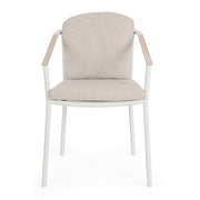 Kalimera kültéri étkezőszék bézs ülő- és hátpárnával – frontális nézet