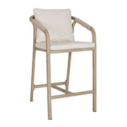 Kalimera kültéri bárszék bézs párnával és kötélfonatos háttámlával – oldalnézet