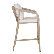 Kalimera kültéri bárszék bézs ülő- és hátpárnával – oldalnézet