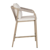 Kalimera kültéri bárszék bézs ülő- és hátpárnával – oldalnézet