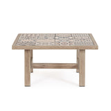 Kalimera kültéri dohányzóasztal spanyol stílusú porceláncsempés asztallappal