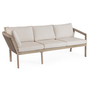 Kalimera háromszemélyes kerti kanapé kötélfonatos háttámlával perspektivikus nézet