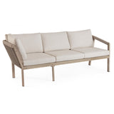 Kalimera háromszemélyes kerti kanapé kötélfonatos háttámlával perspektivikus nézet