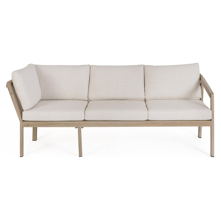 Kalimera háromszemélyes kerti kanapé kötélfonatos háttámlával front nézet