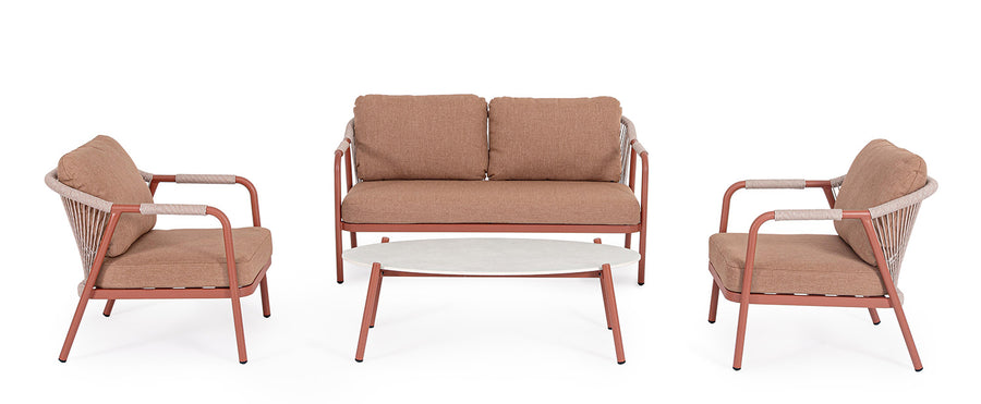 Miravet 4 részes kültéri ülőgarnitúra kanapéval és fotelekkel modern teraszbútor