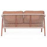 Miravet kétszemélyes kerti kanapé korallszínű alumínium szerkezettel hátoldali nézet