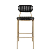 fekete kárpitozott bárszék elölnézet arany színű lábakkal