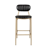 fekete kárpitozott bárszék elölnézet arany színű lábakkal