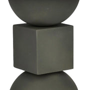 Kortárs stílusú, 40,5 cm átmérőjű, matt szürkészöld színű, fém kisasztal