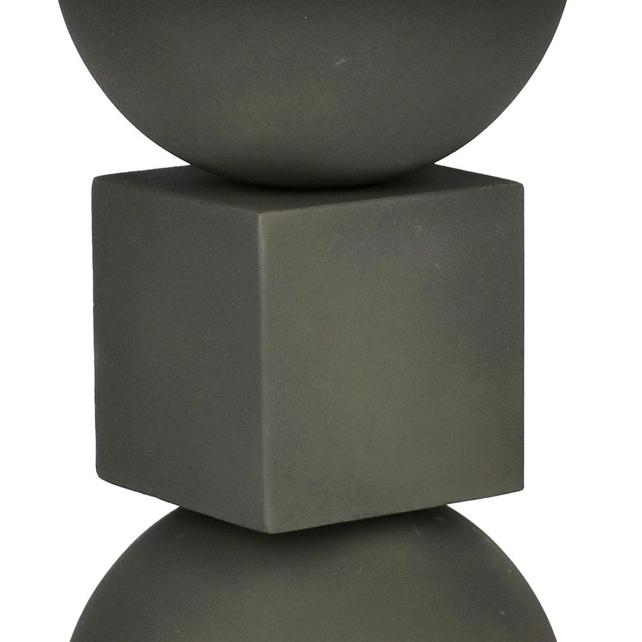 Kortárs stílusú, 40,5 cm átmérőjű, matt szürkészöld színű, fém kisasztal