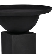 Kortárs stílusú, 40,5 cm átmérőjű, matt fekete színű, fém kisasztal