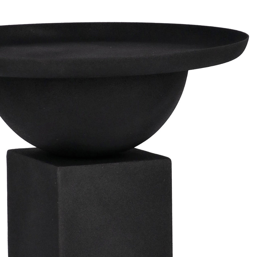 Kortárs stílusú, 40,5 cm átmérőjű, matt fekete színű, fém kisasztal