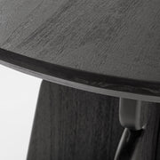 Kortárs stílusú, jegenyefenyő furnérral borított MDF-ből készült, fekete színű, étkezőasztal
