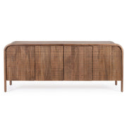 Századközepi-modern stílusú, mangófából készült, natúr színű tálaló.