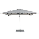 modern kültéri napernyő elölnézetből világosszürke szövettel