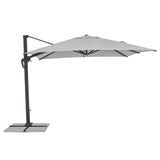 dönthető oldalkaros napernyő fekete vázzal oldalnézetből