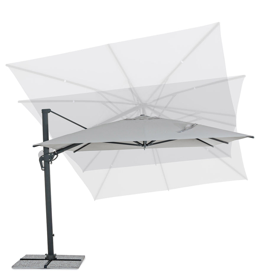 INES világszürke fémvázas napernyő 400 x 300 cm