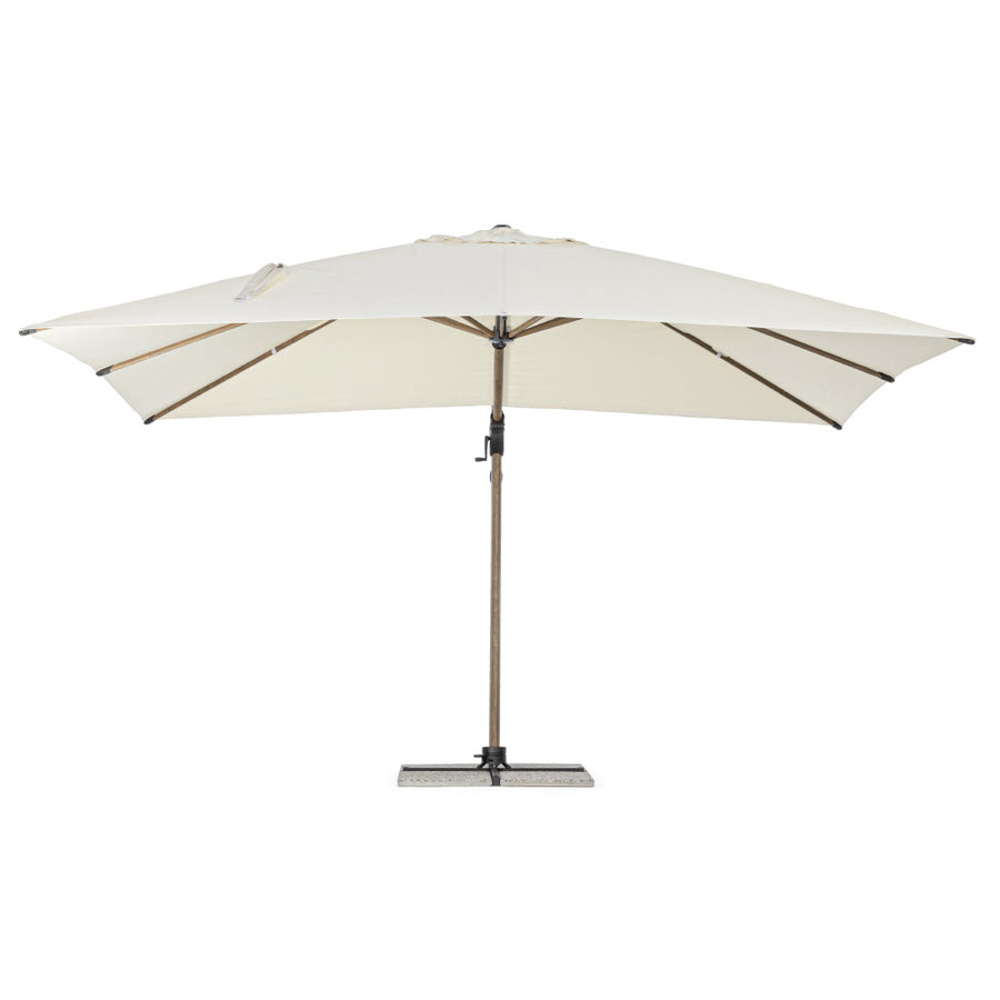 nagyméretű kerti napernyő 400x300 cm bézs színben elölnézet