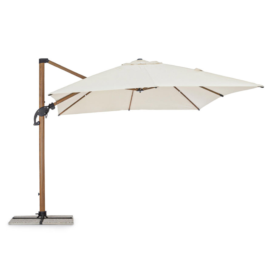 állítható oldalkaros napernyő fa hatású vázzal