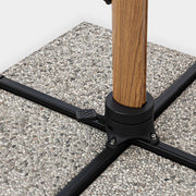 acél kereszt talp beton járólapokkal stabilizálva