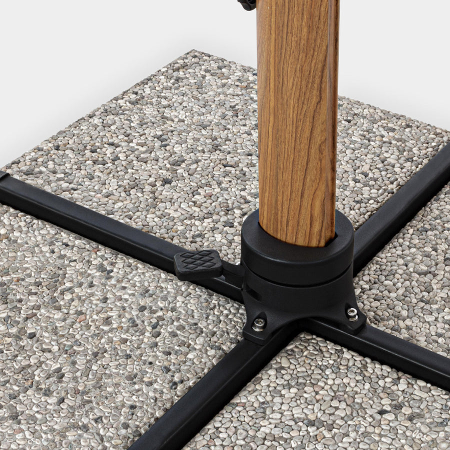 acél kereszt talp beton járólapokkal stabilizálva