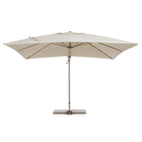 bézs kültéri napernyő középső nézetből stabil acél talppal