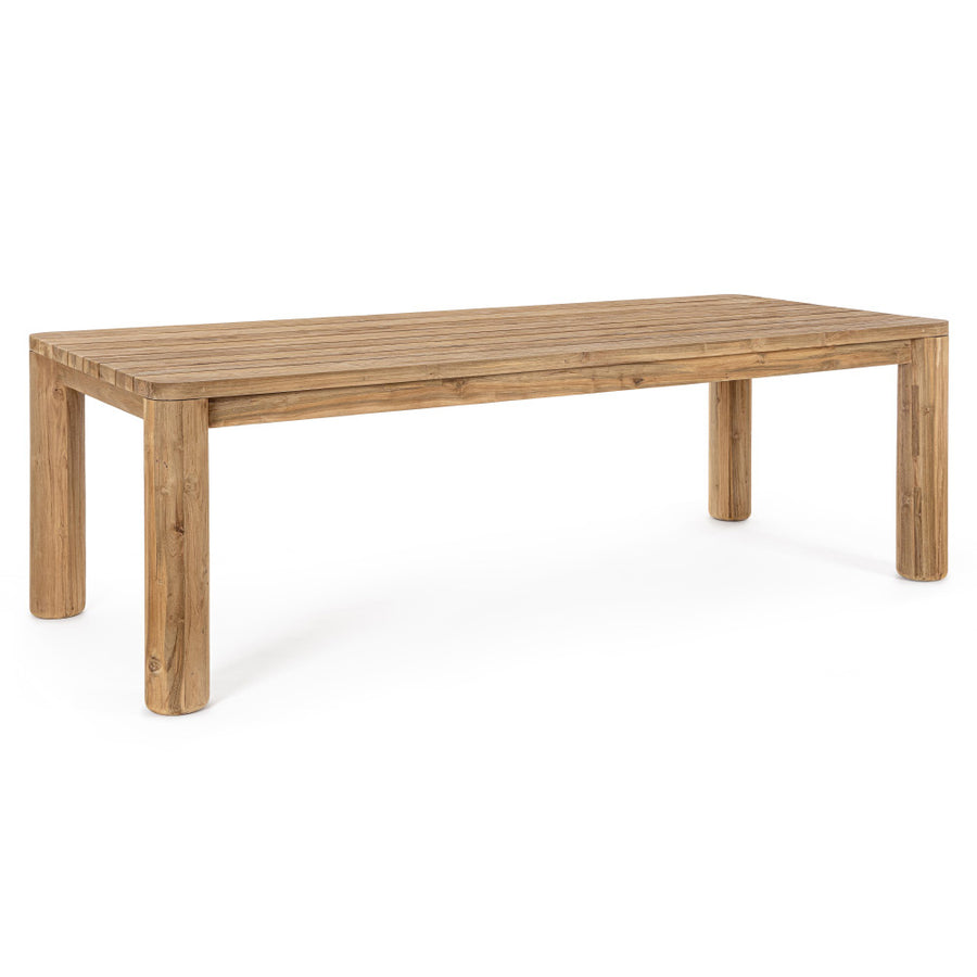 Natúr színű, újrahasznosított teakfából készült, nagy méretű, kültéri étkezőasztal