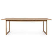 Adrian nagyméretű akácfa kerti étkezőasztal 240 cm hosszúsággal – front nézet