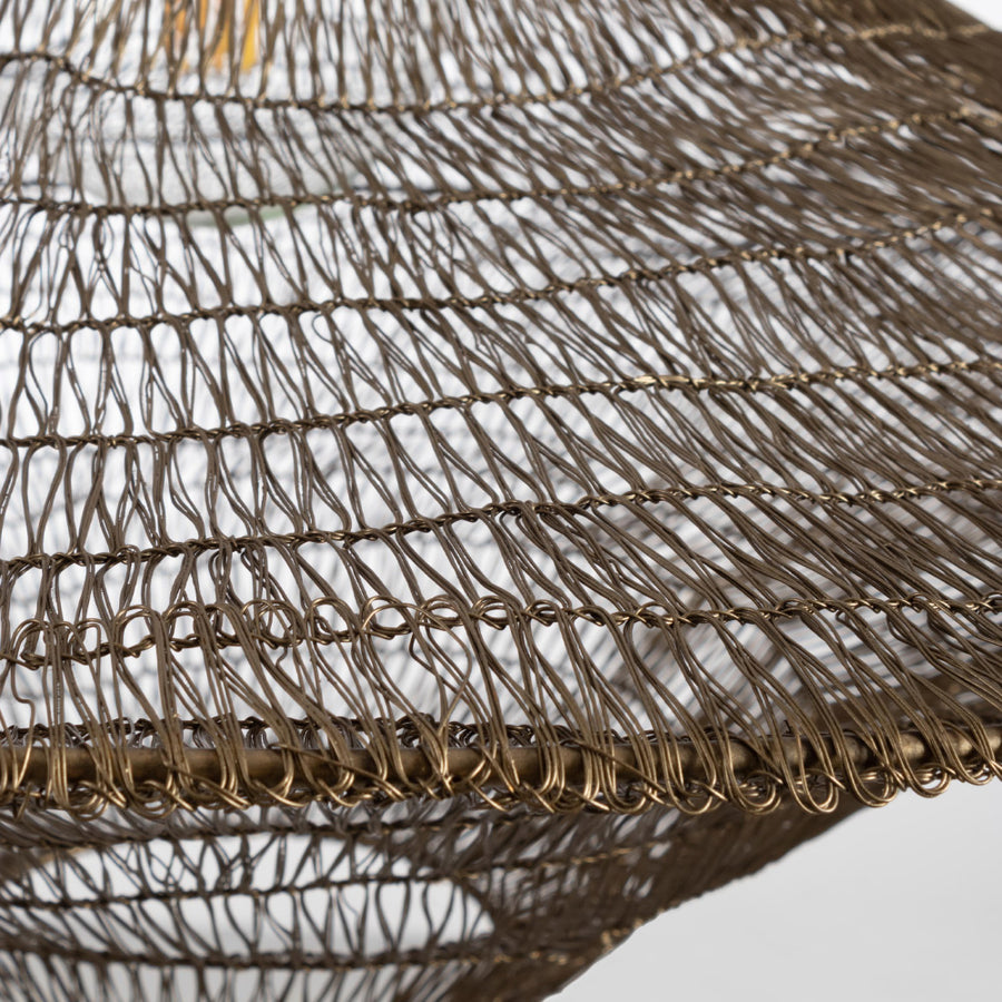 Kortárs stílusú, aranyszínű, dróthálóból készült, design függeszték lámpa