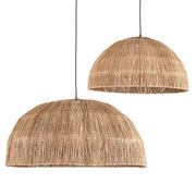2 db-os kortárs-japandi sítlusú, natúr színű, jutából készült, függeszték lámpabúra