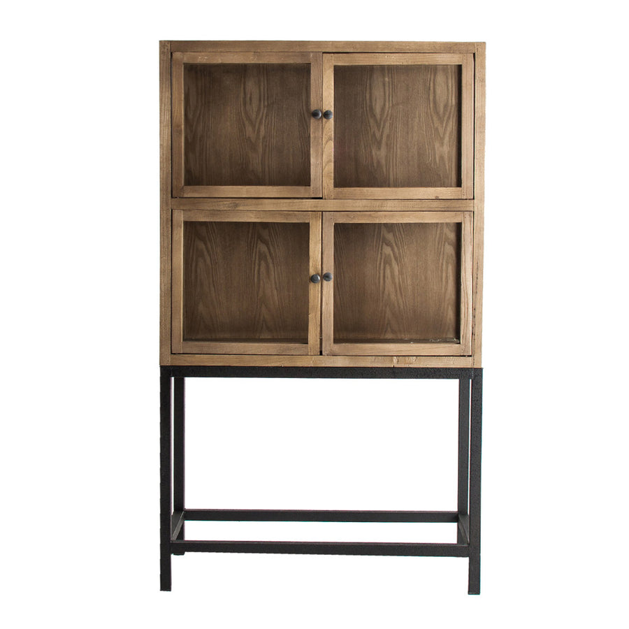 Moduláris vitrines szekrény fekete fém lábazattal – teljes magasság